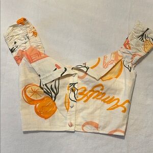 NWT Sabo Skirt Fruit Print Crop Top